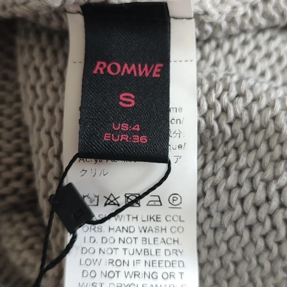 ROMWE Light Gray Crew Neck Sweater